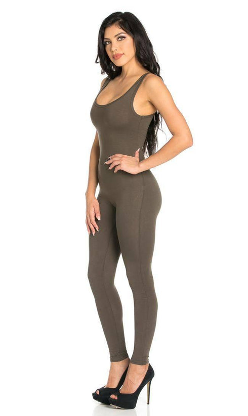 Sleeveless Catsuit in Olive - SohoGirl.com